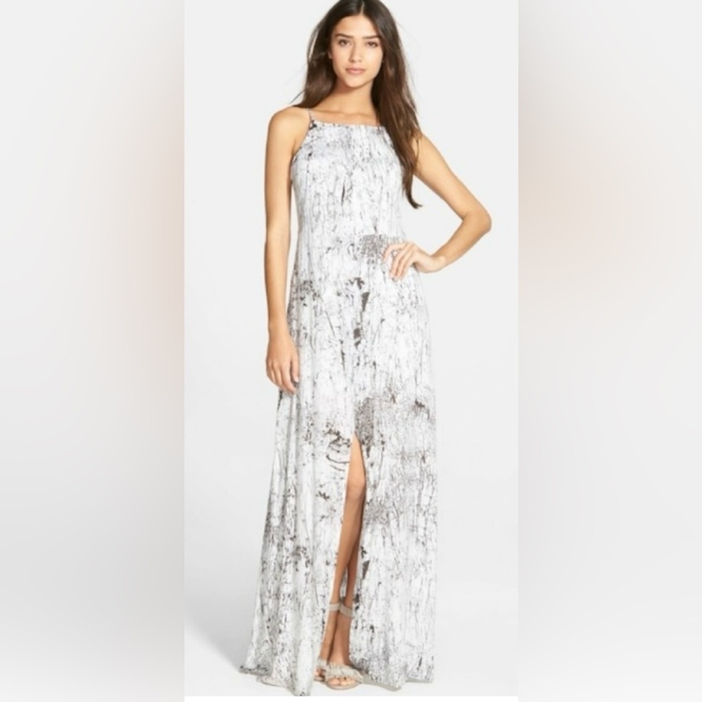 Betro Simone Maxi Dress Splatter Black and White Print XS NEW